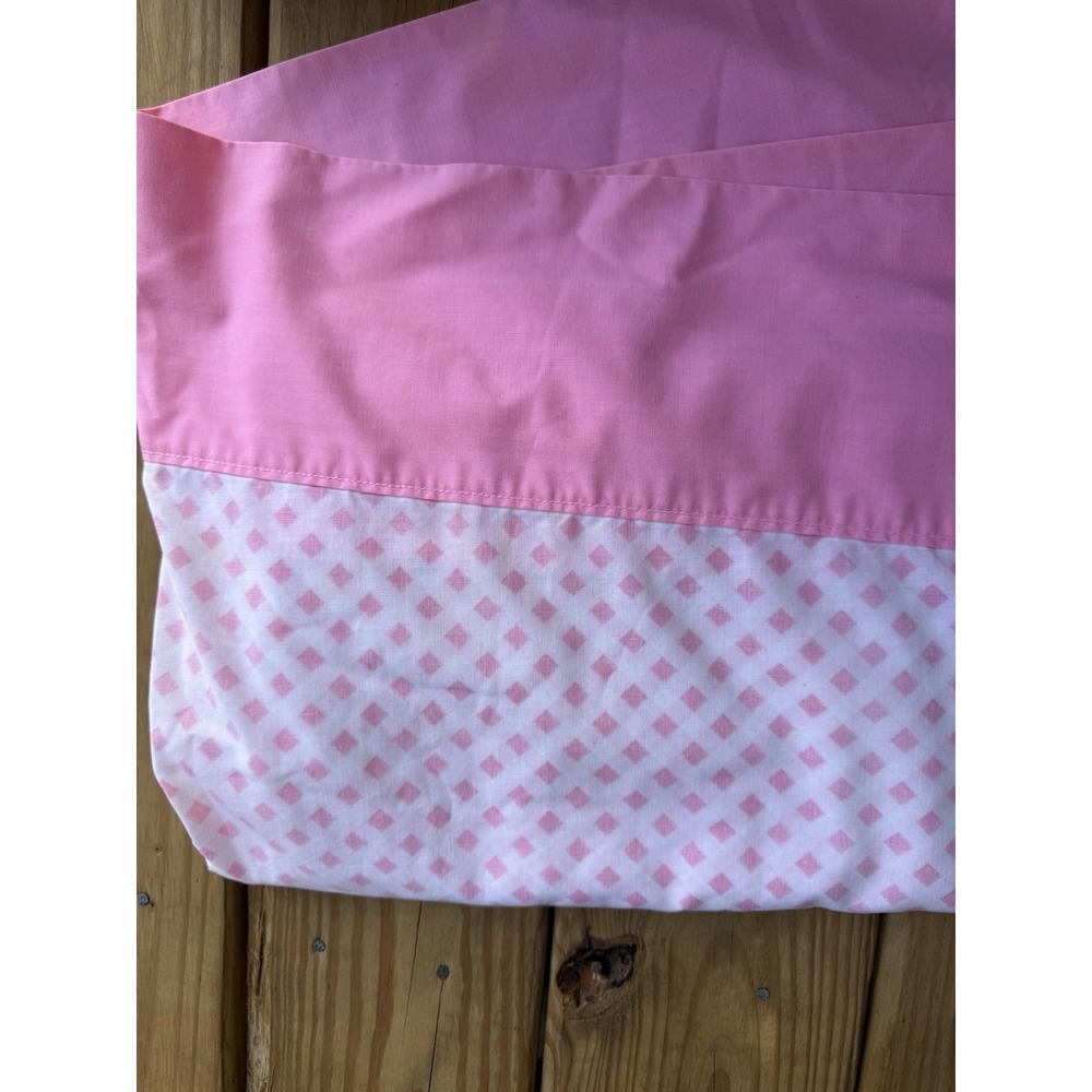 Vintage 70s Full Size Flat Pink Gingham Sheet Cannon Monticello Muslin